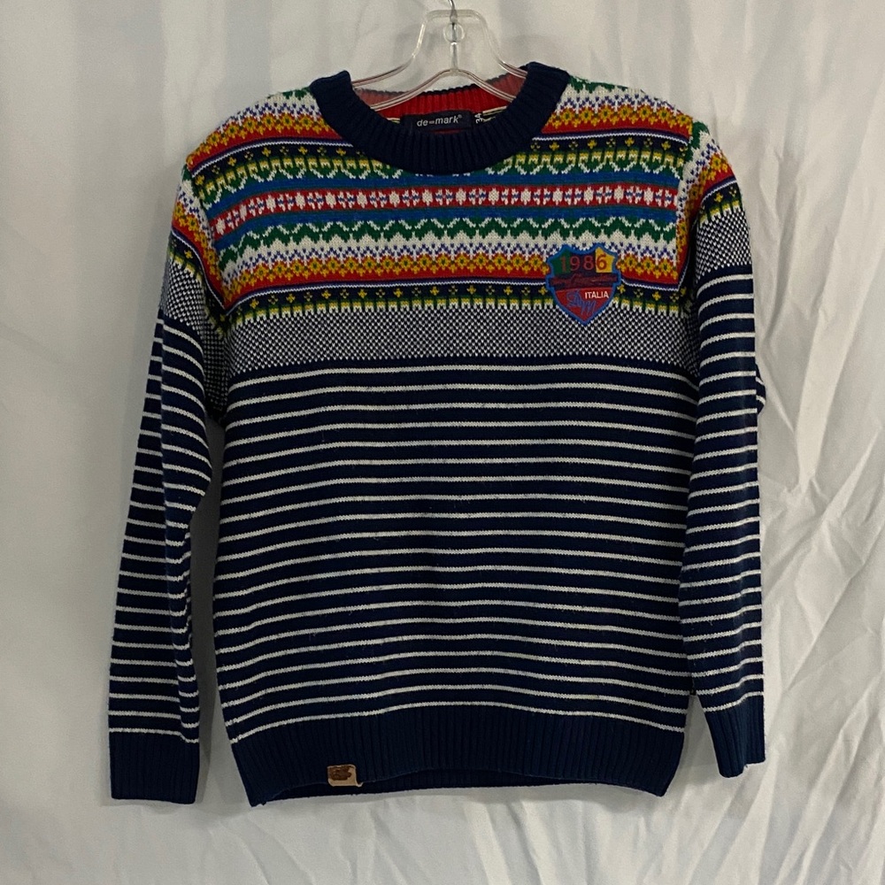 Unisex De-mark vintage  Patterned Crewneck Sweater - 1986 Italia